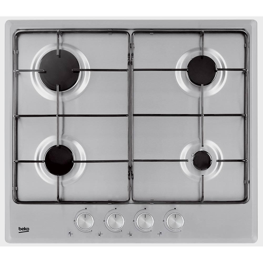 7750183801 p.cottura 4f. 60cm. griglie smaltate, inox  - beko