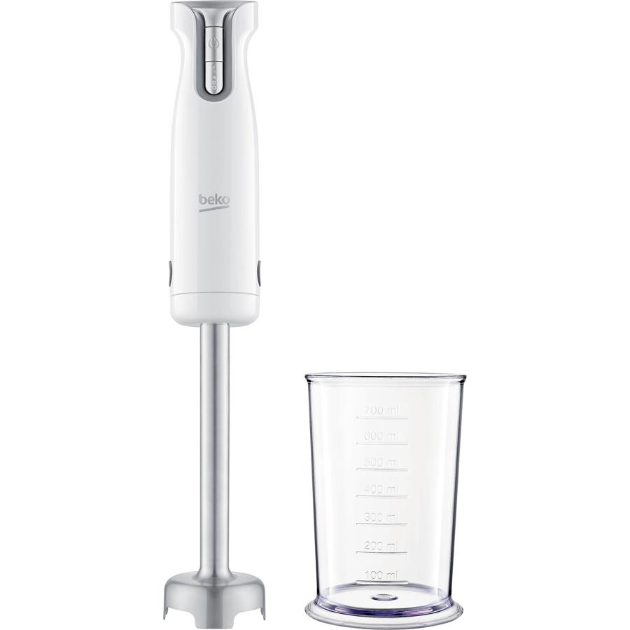Hbs6700w mixer immersione, 700 watt, 4 lame, 700ml ,acciaio inox,bianco - beko -