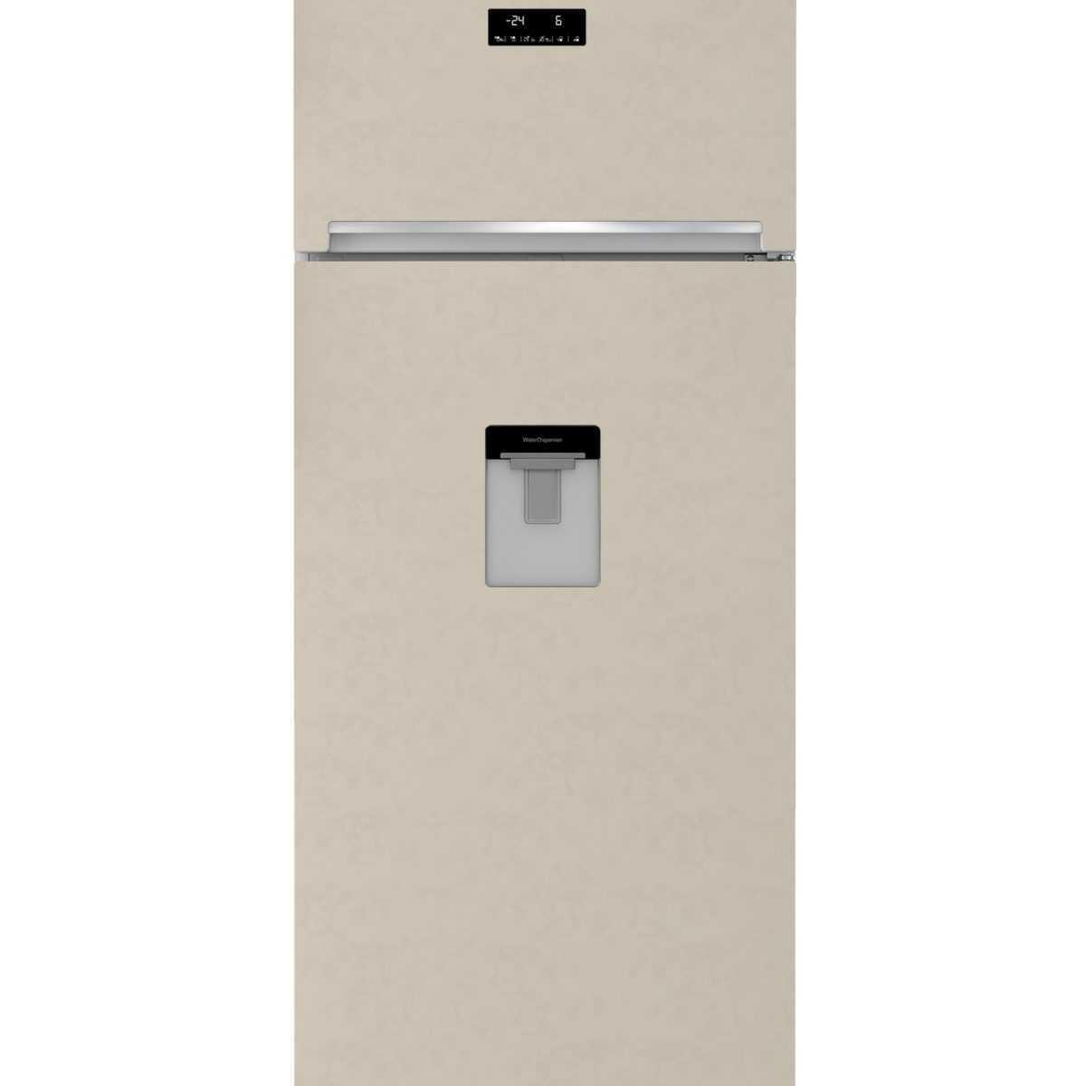 Rdne455e20db frigorifero doppia porta da 70cm neofrost dual cooling classe a+455 litri colore sabbia marmorizzato con dispenser acqua -beko